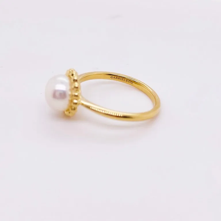 Pearl Beaded Frame Ring