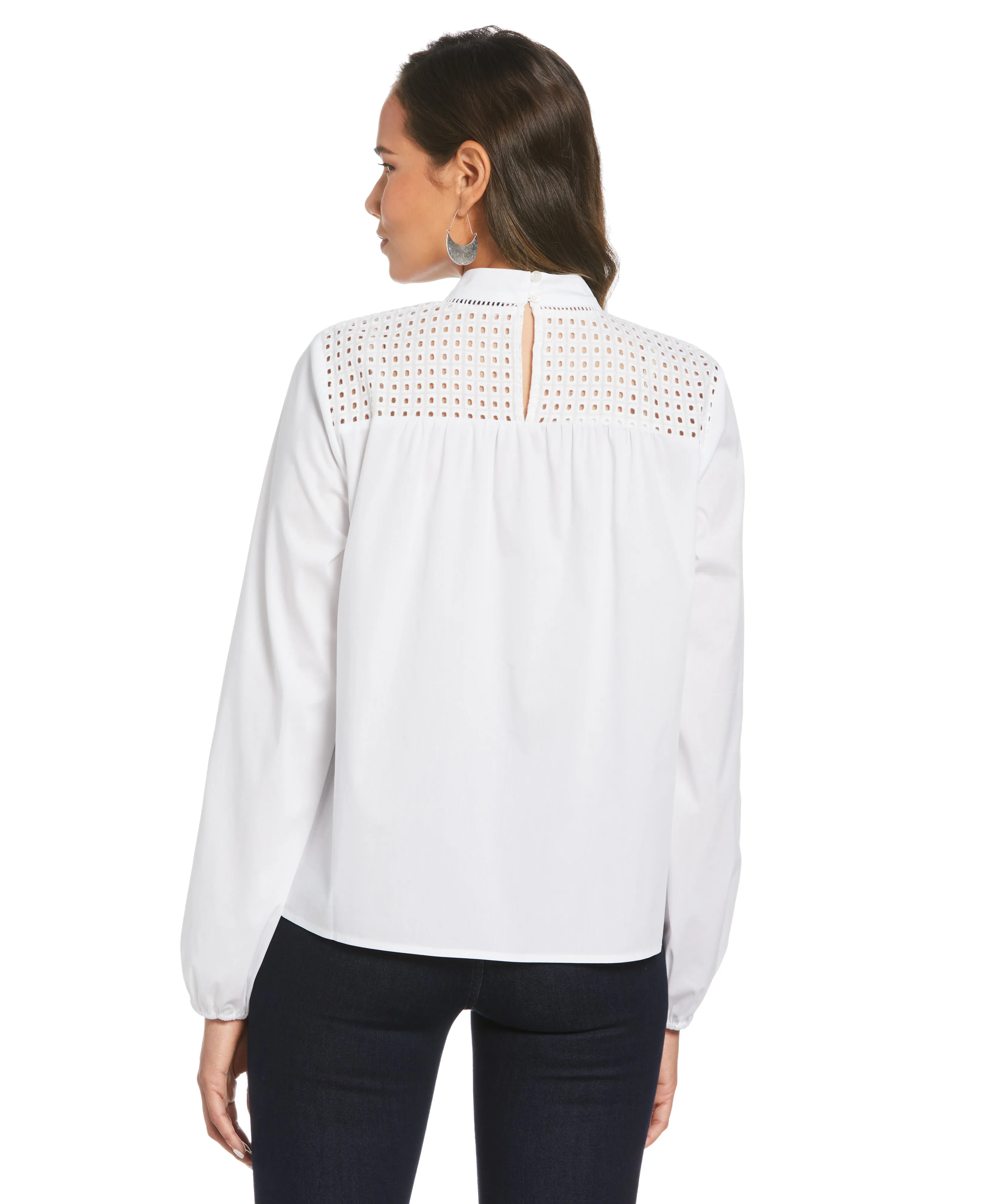 Poplin Lace Mix Blouse