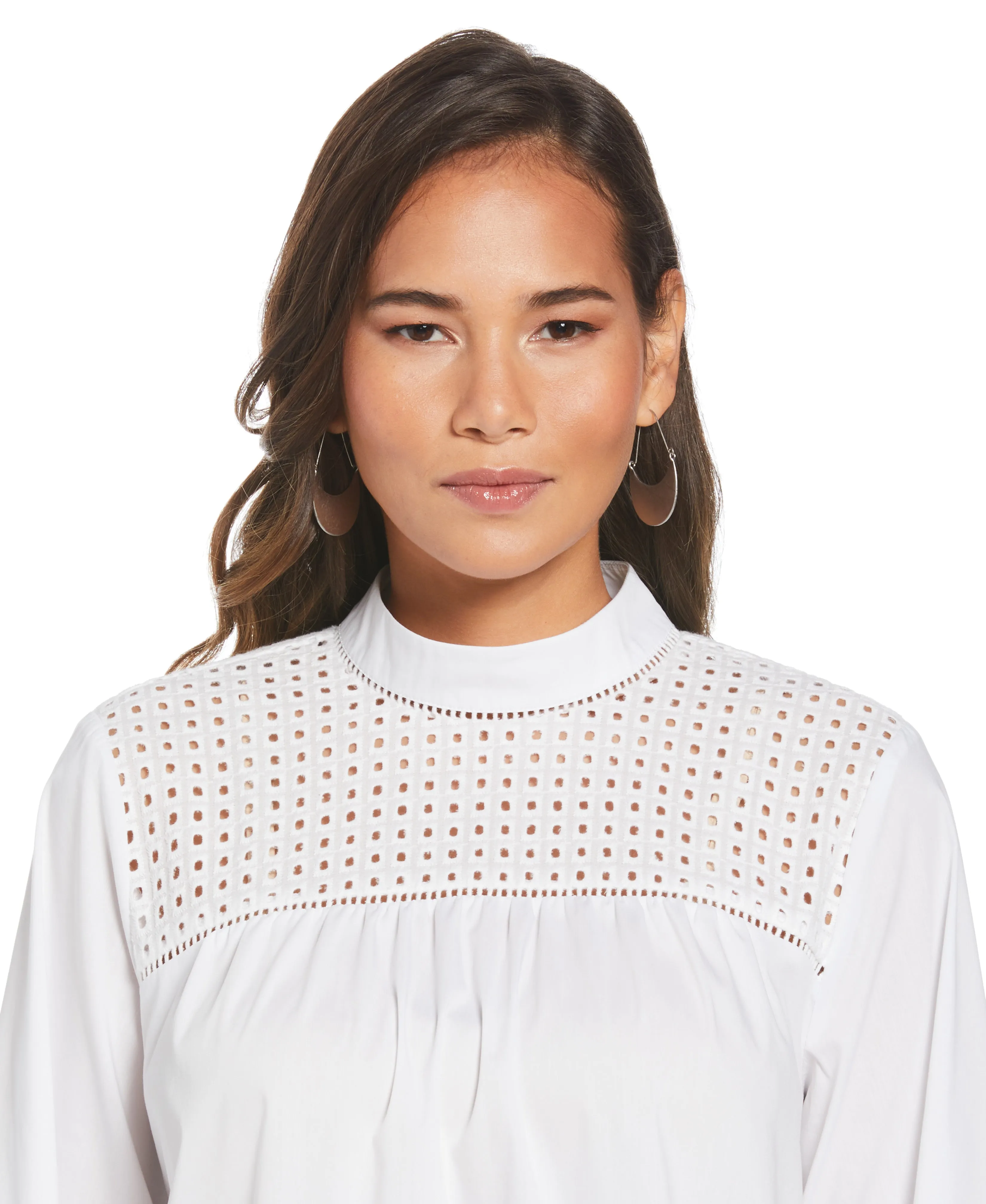 Poplin Lace Mix Blouse