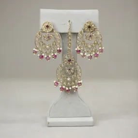 Priya Polki Earrings With Tikka