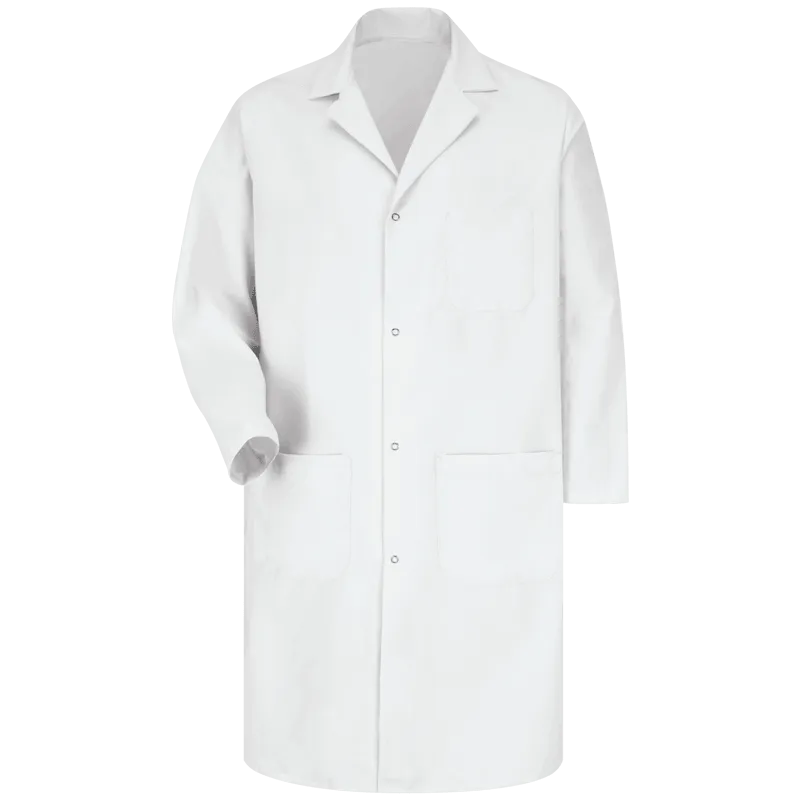 Red Kap 41.5 inch Three Pockets Four Gripper Men Medical Lab Coat