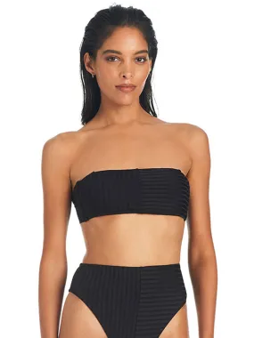 Refresh Rib Bandeau Bikini Top Black