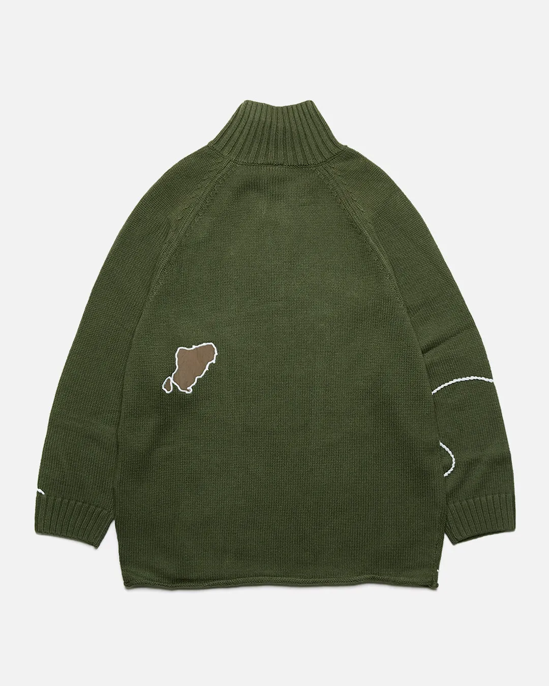 Relief High Neck Knit - Olive Leaf