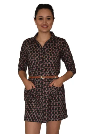 Riti Pure Cotton Hand Block Printed Shirt Dress Tunic Top