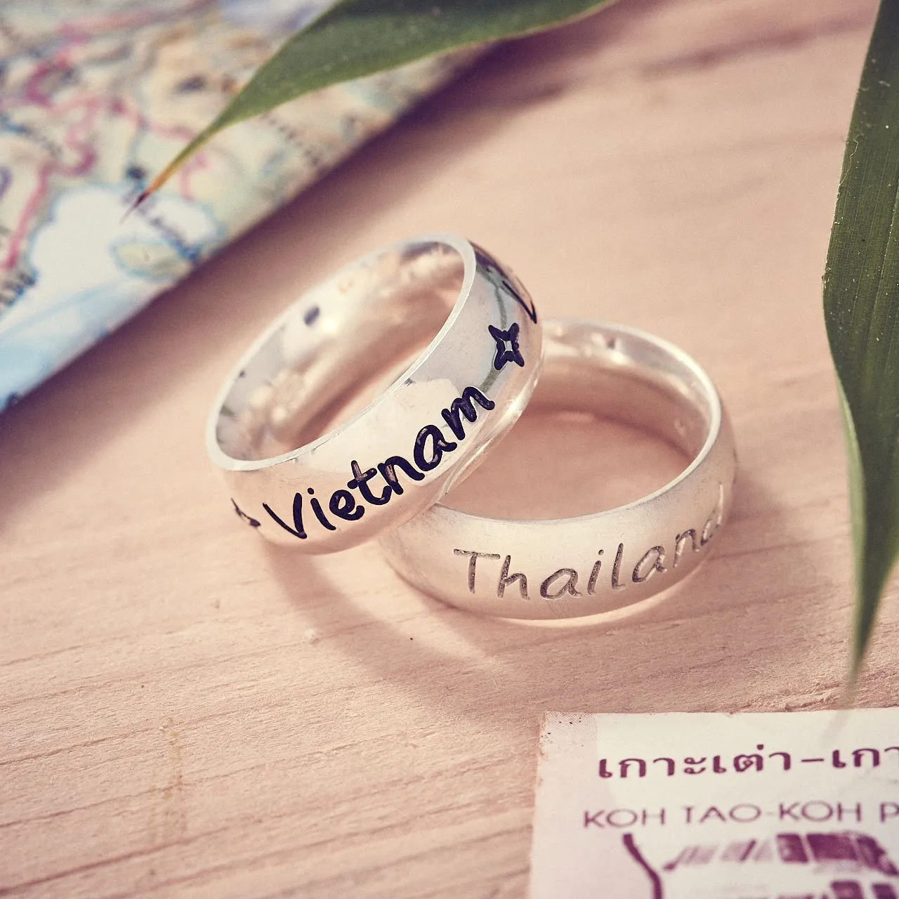 Round The World Personalised Silver Ring