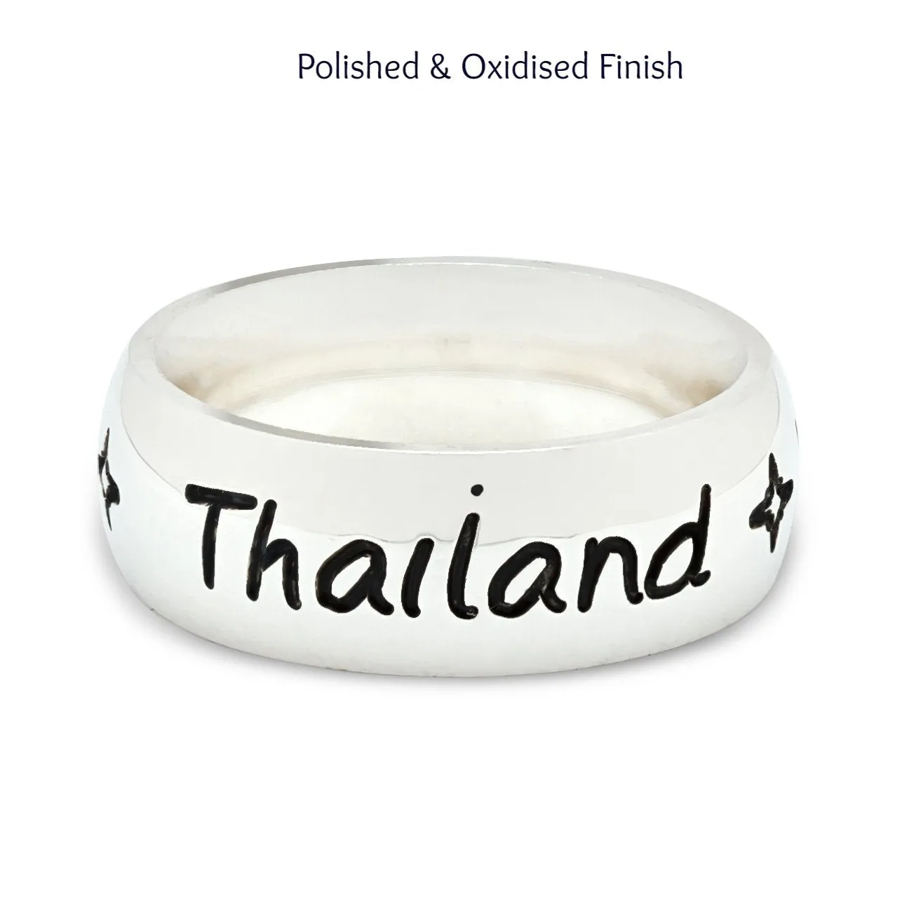 Round The World Personalised Silver Ring