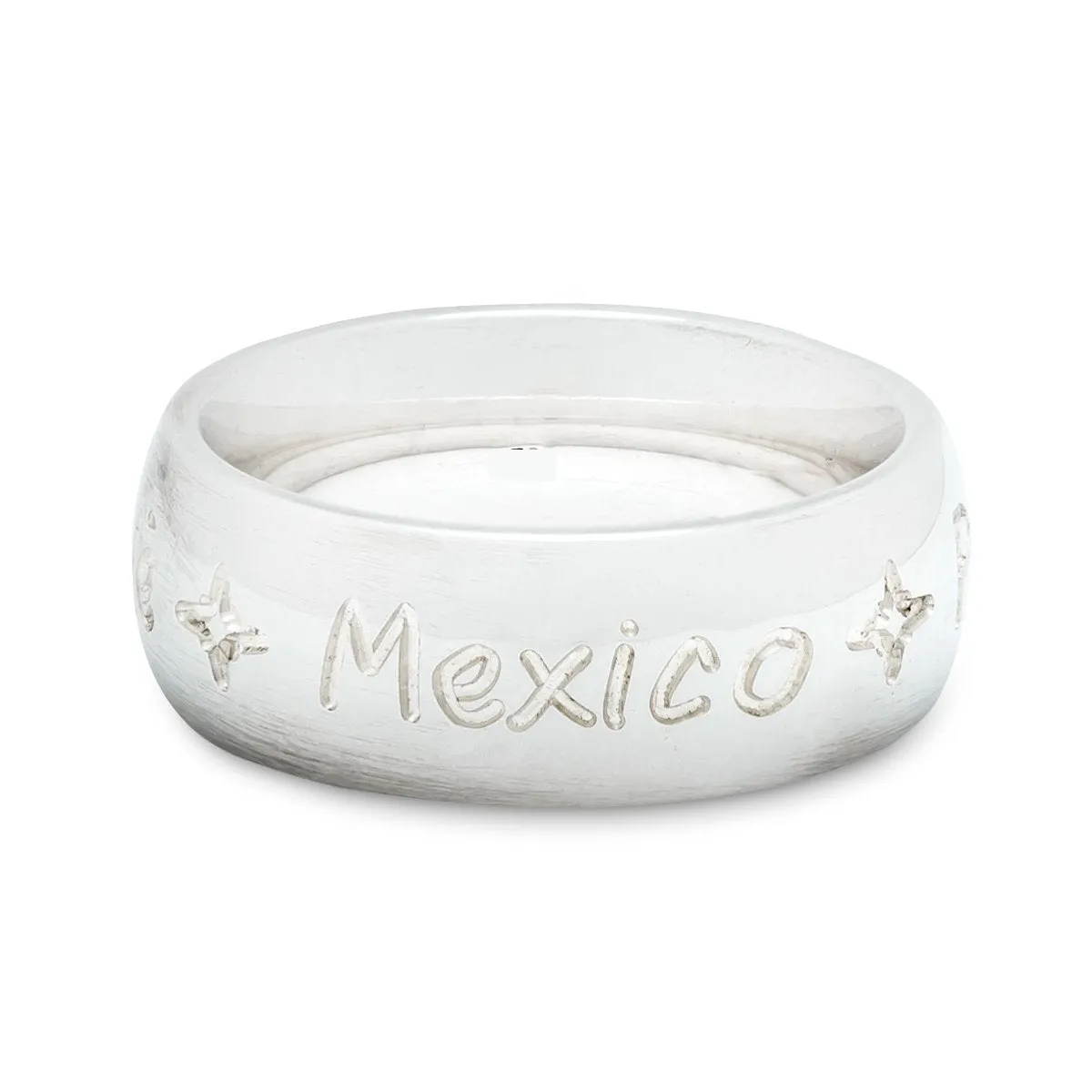 Round The World Personalised Silver Ring