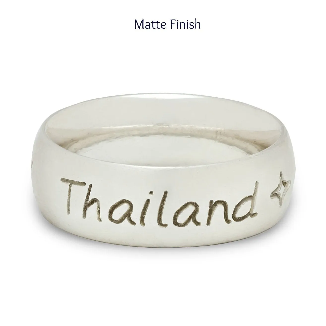 Round The World Personalised Silver Ring