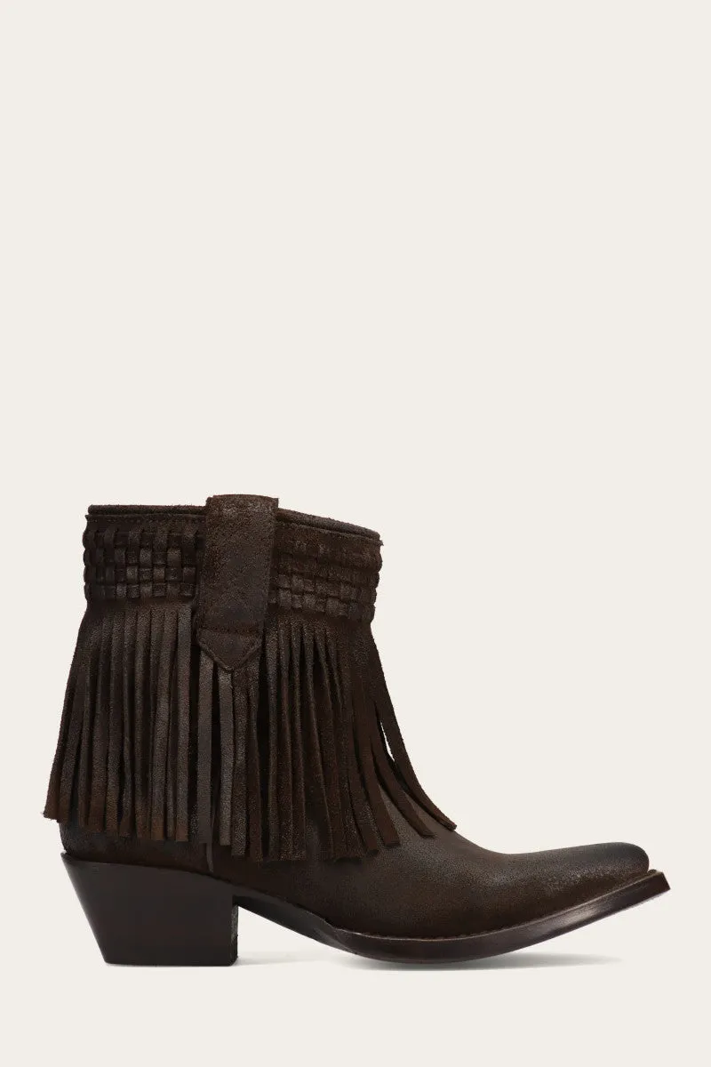 Sacha Short Fringe Bootie