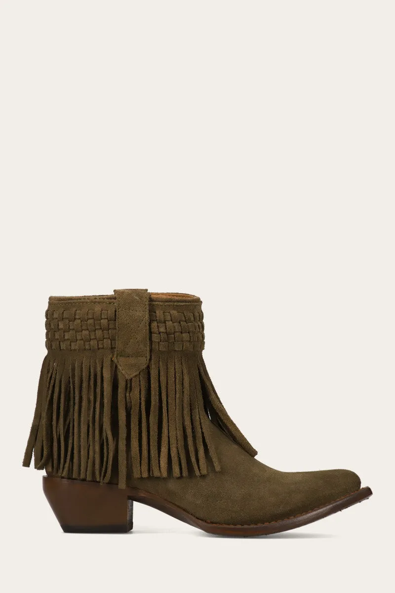 Sacha Short Fringe Bootie