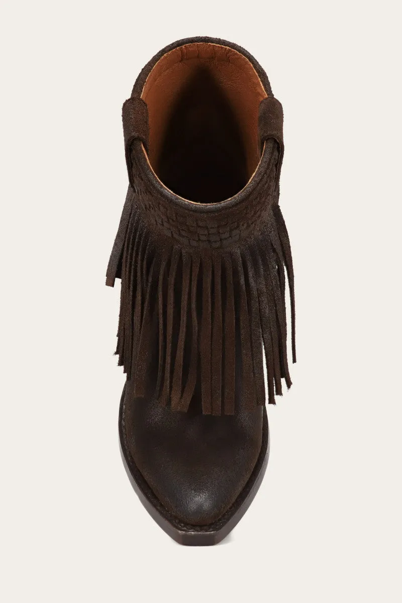 Sacha Short Fringe Bootie