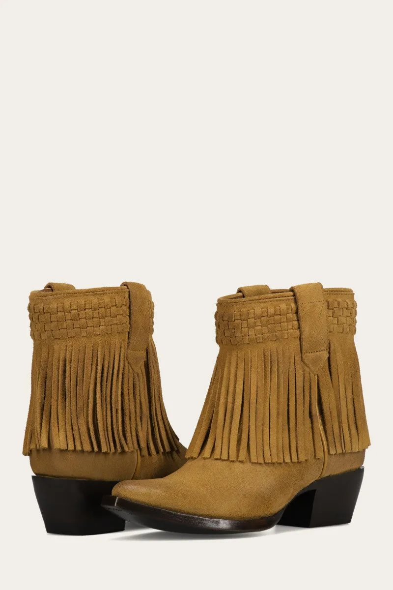 Sacha Short Fringe Bootie