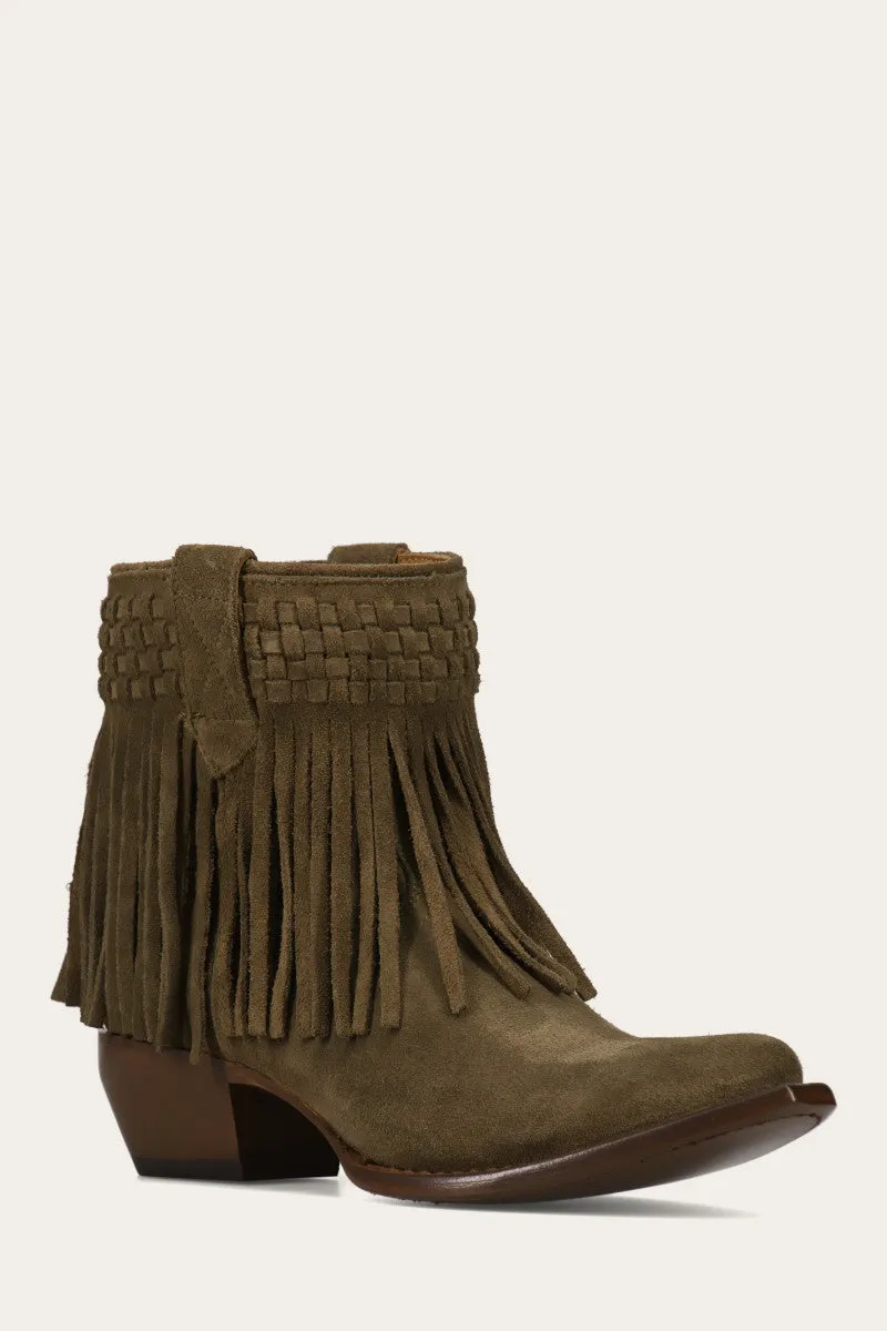 Sacha Short Fringe Bootie