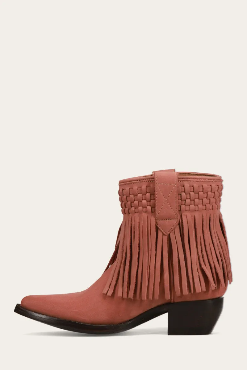 Sacha Short Fringe Bootie