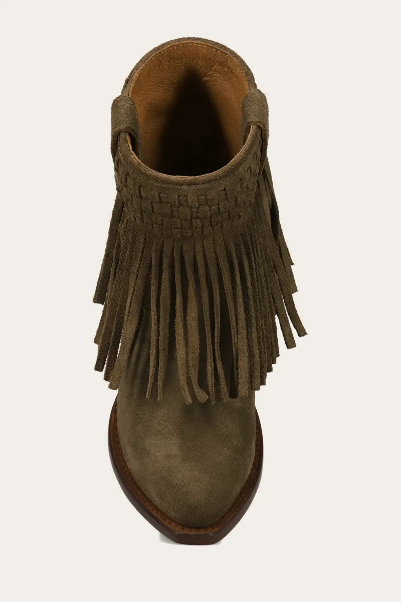 Sacha Short Fringe Bootie