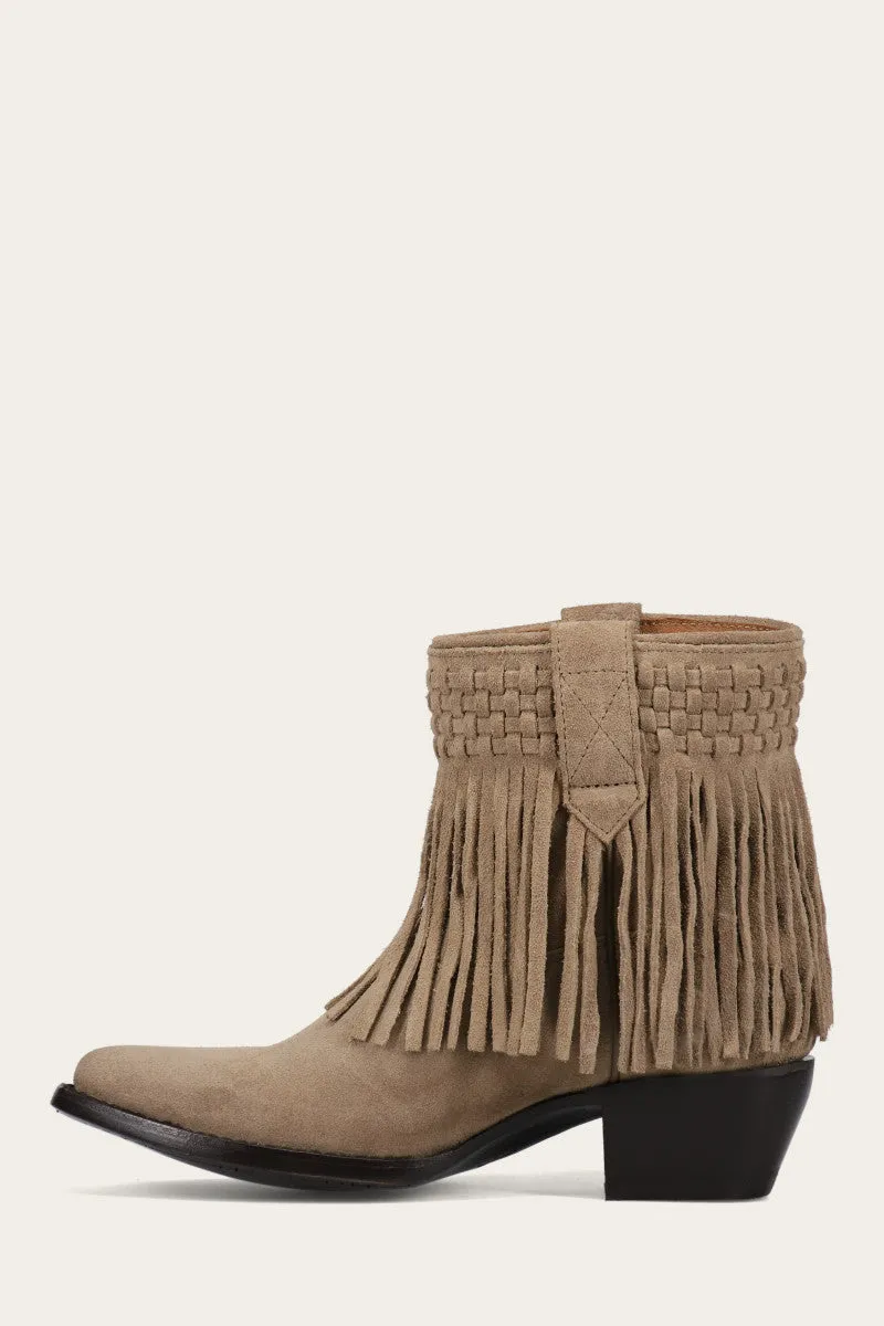 Sacha Short Fringe Bootie