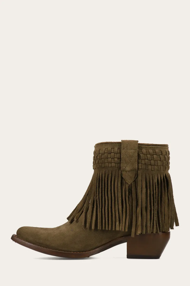 Sacha Short Fringe Bootie