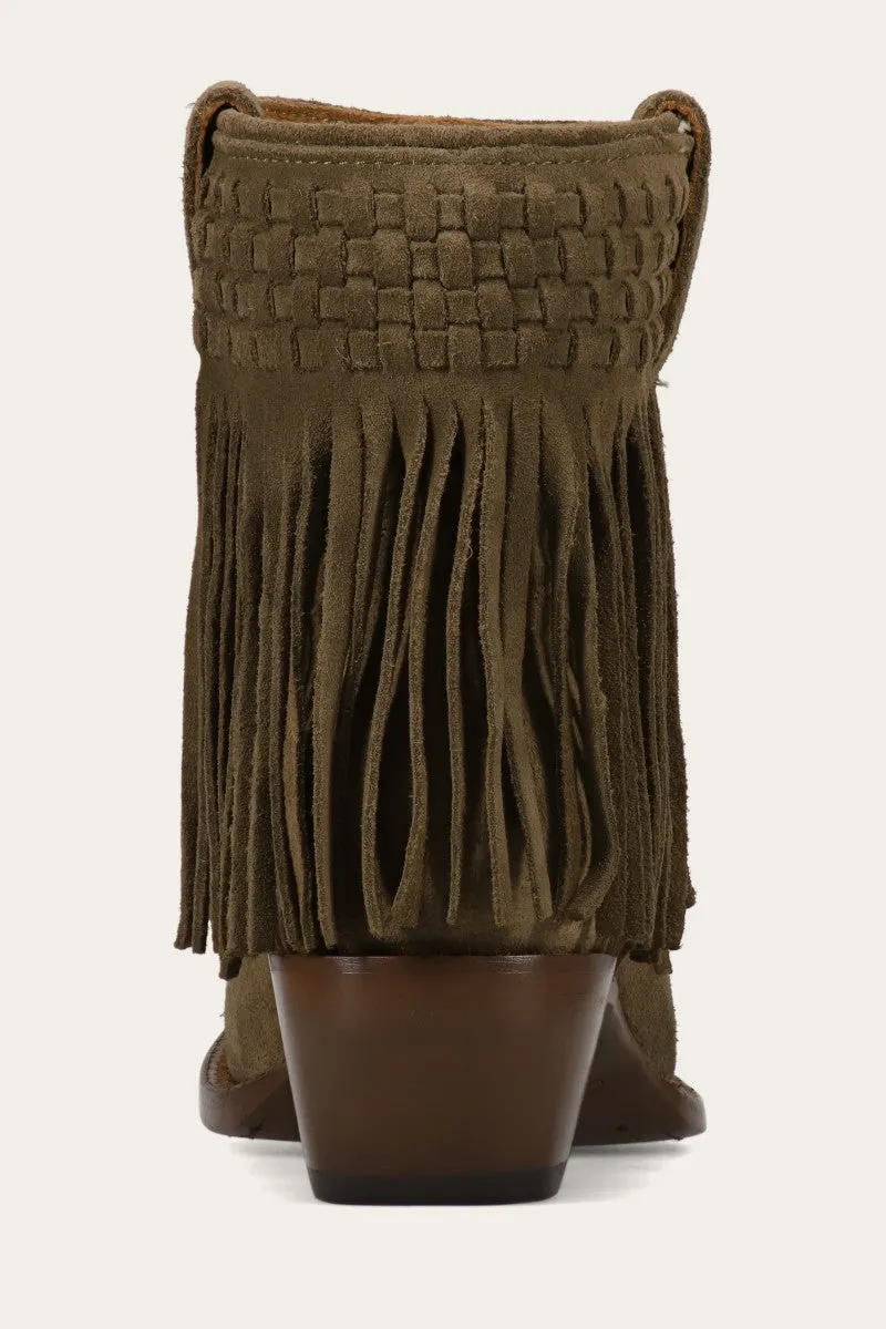 Sacha Short Fringe Bootie