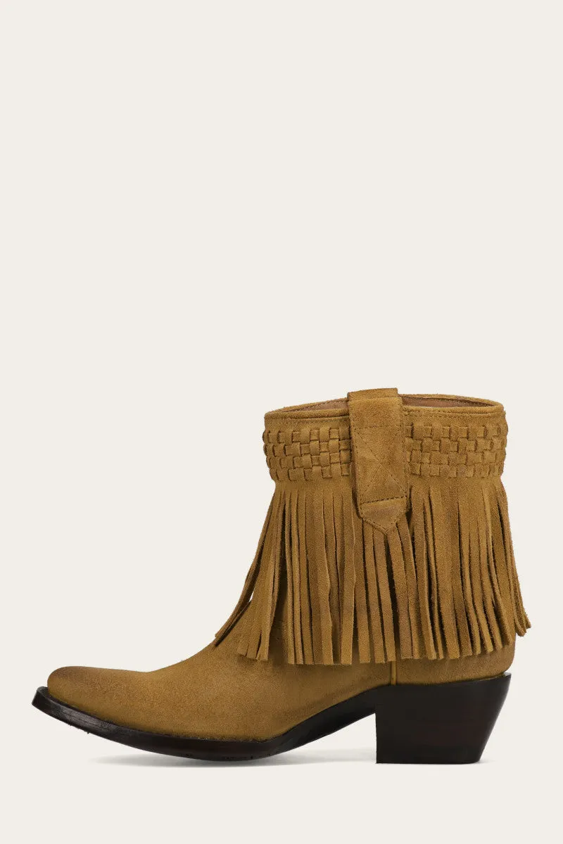 Sacha Short Fringe Bootie