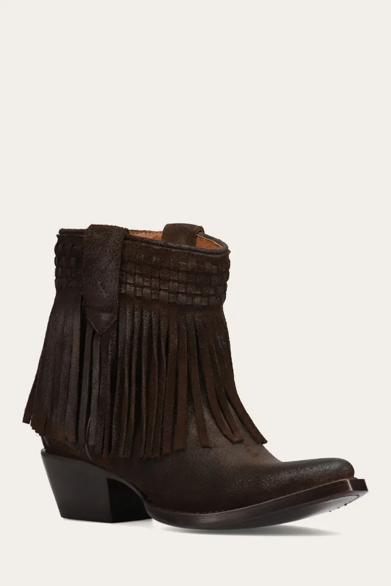 Sacha Short Fringe Bootie