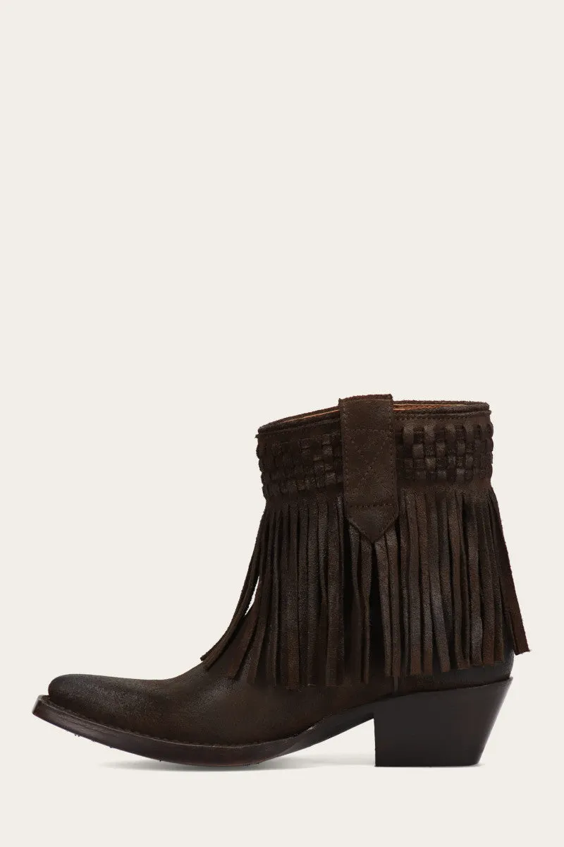 Sacha Short Fringe Bootie