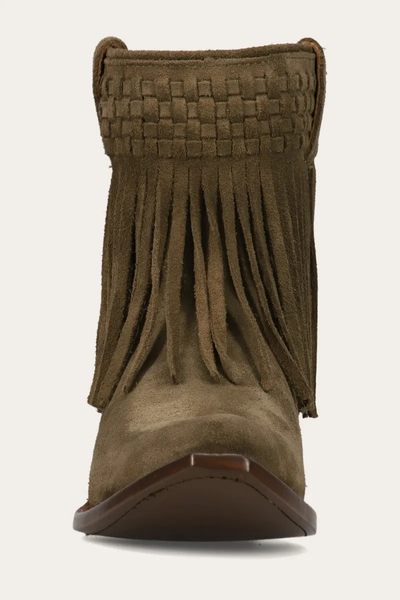 Sacha Short Fringe Bootie