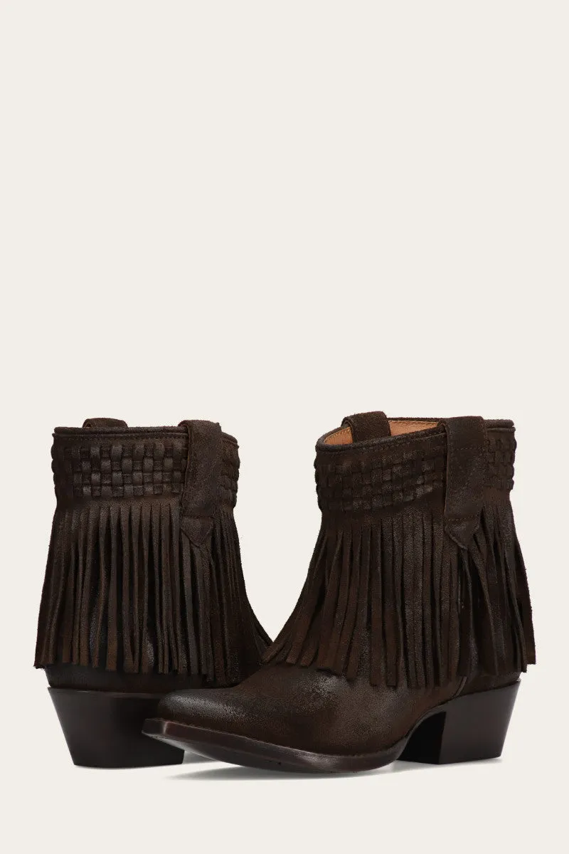 Sacha Short Fringe Bootie