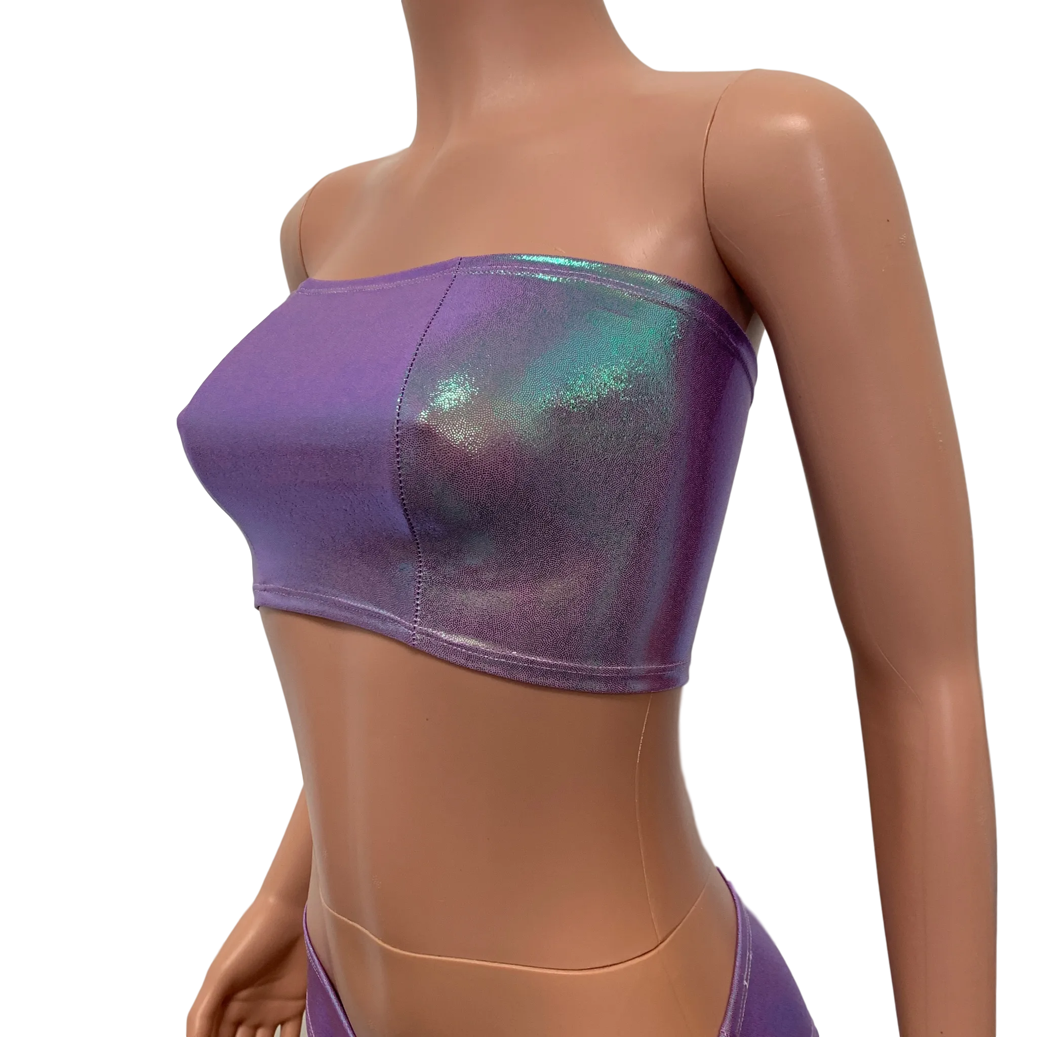 SALE - Lilac Iridescent Bandeau Tube Top