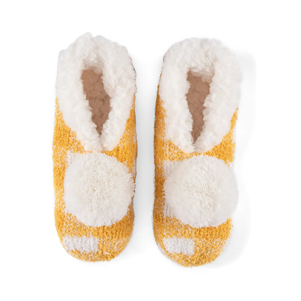 Shiraleah Chlo Plaid Knit Slippers, Yellow