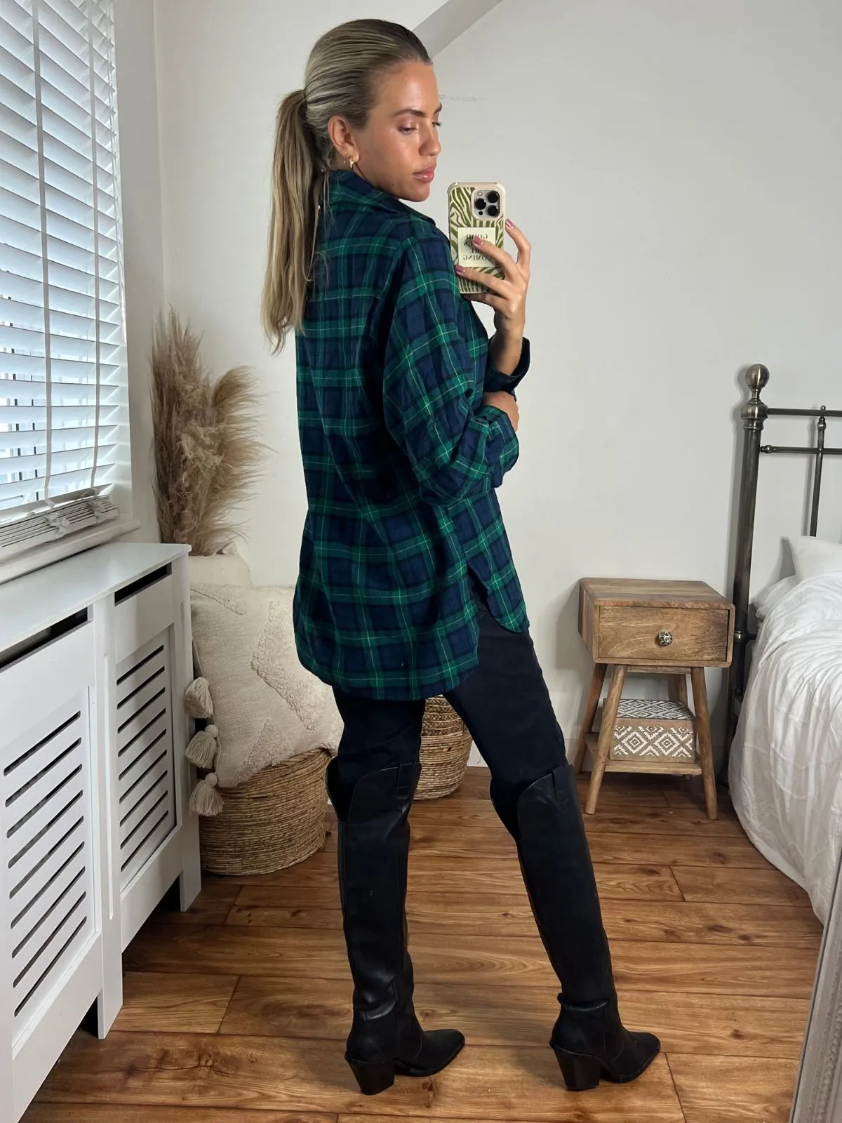 Sienna Oversized Shirt / Green Check