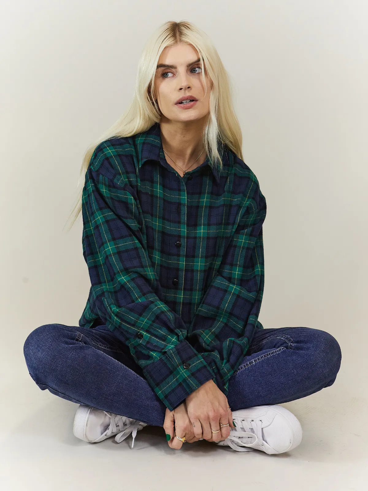 Sienna Oversized Shirt / Green Check