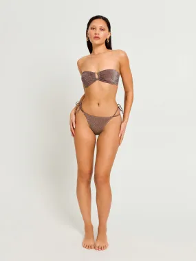 Swimwear Shimmer Hi-Leg String Bottom High Absorbency Espresso