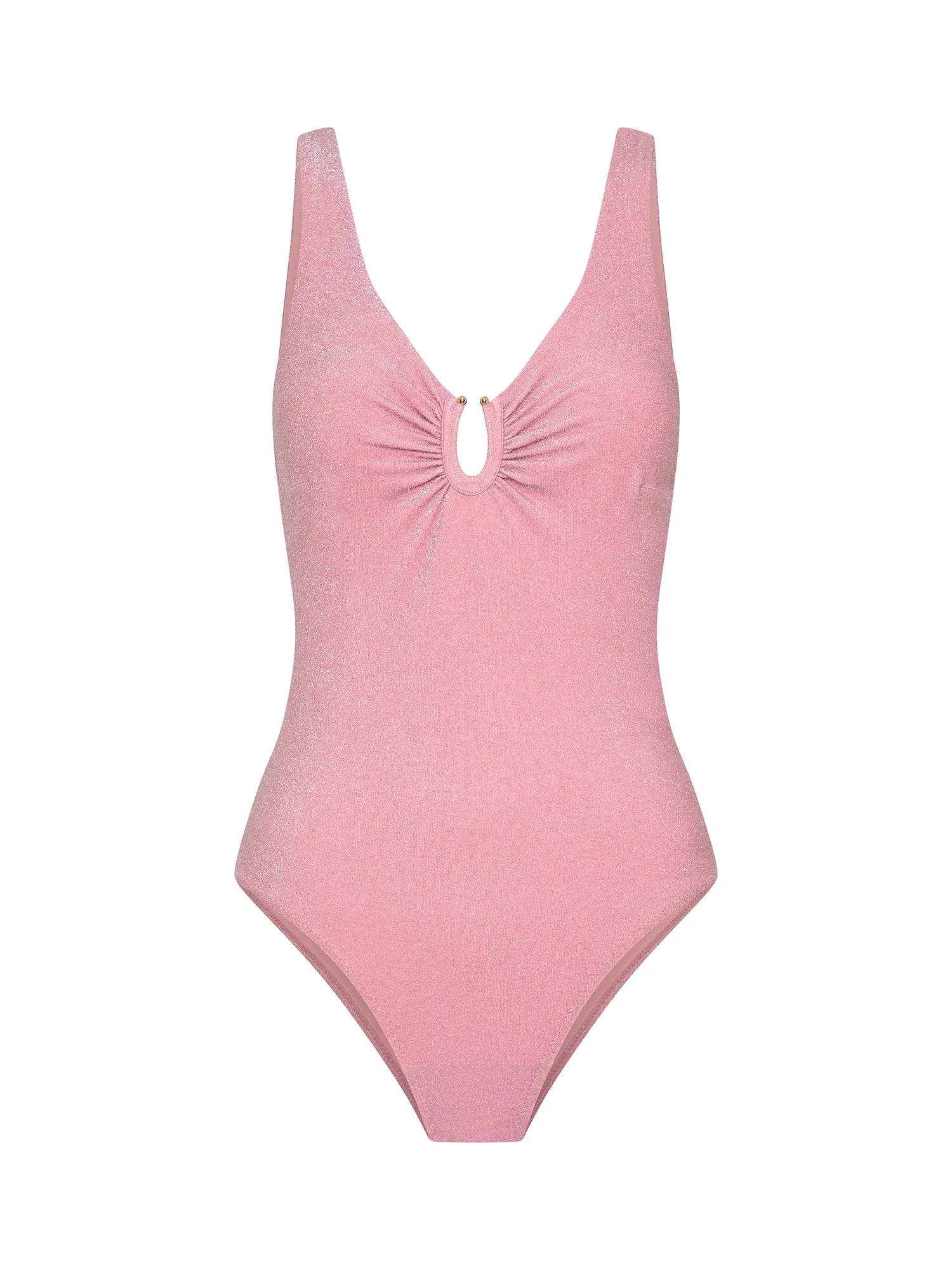 Swimwear Shimmer V Neck One Piece Light-Moderate Peony Pink