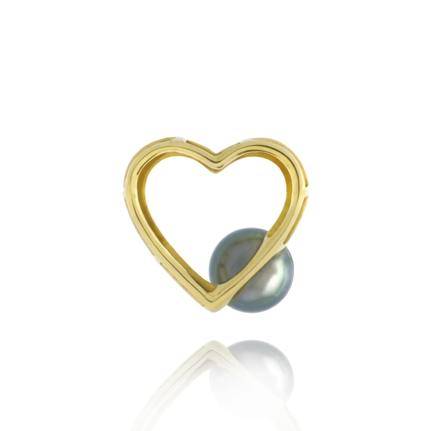 Tahitian pearl pendant - 18k yellow gold with diamonds - Forever