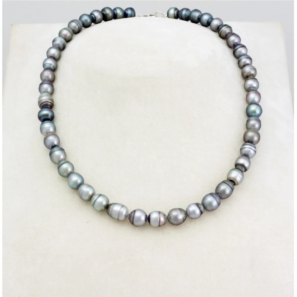 Tahitian pearl strand - silver clasp - NESVPE01140