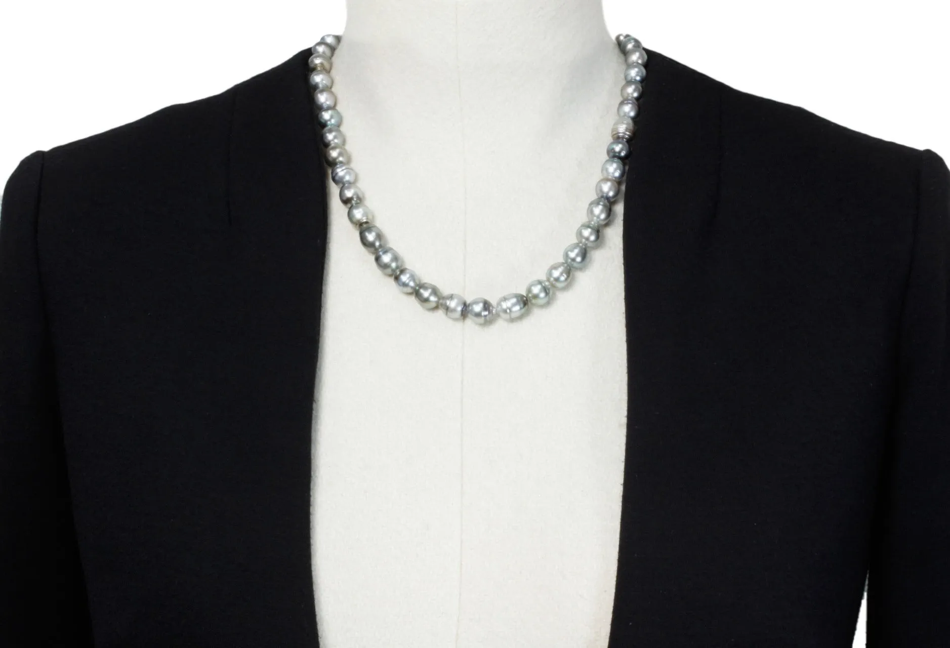 Tahitian pearl strand - silver clasp - NESVPE01140