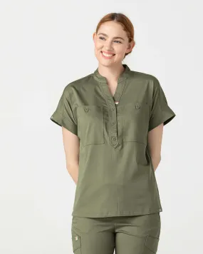 TENCEL™ Fiji‎ ‎ Banded Collar Scrub Top