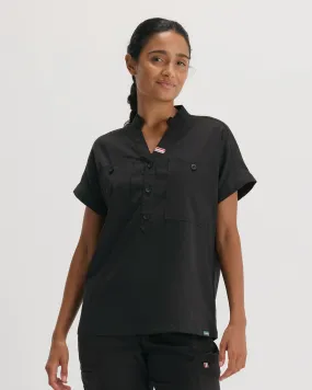 TENCEL™ Fiji‎ ‎ Banded Collar Scrub Top