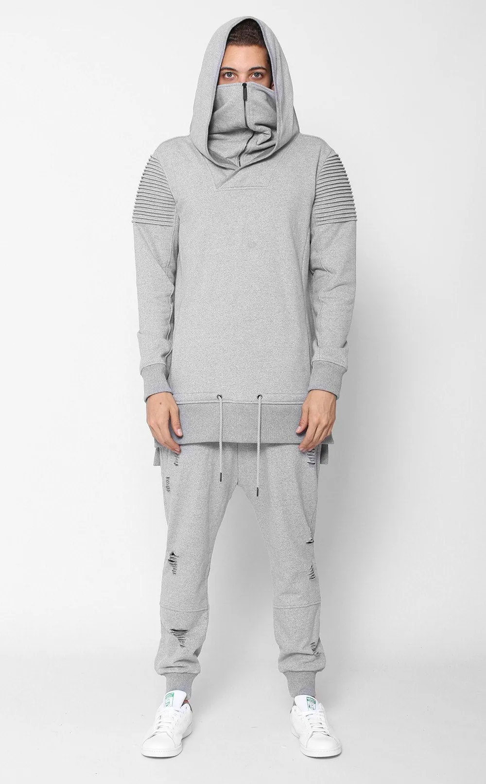 Unknown Vengeance Ninja Mask Hoodie In Gray - Last One