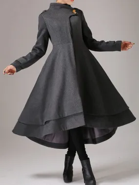 Vintage Women Medieval Long Coat Autumn Slim Waist Winter Maxi Dress 19th Century Retro Layered Hem Trench Coat Long Outerwear