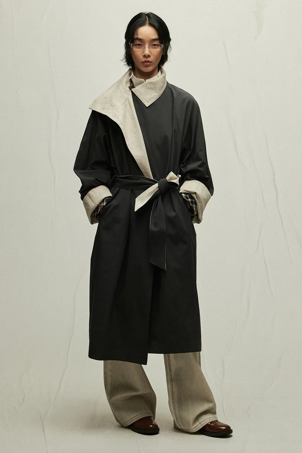 Wide carpel long-line trench coat | 2 color