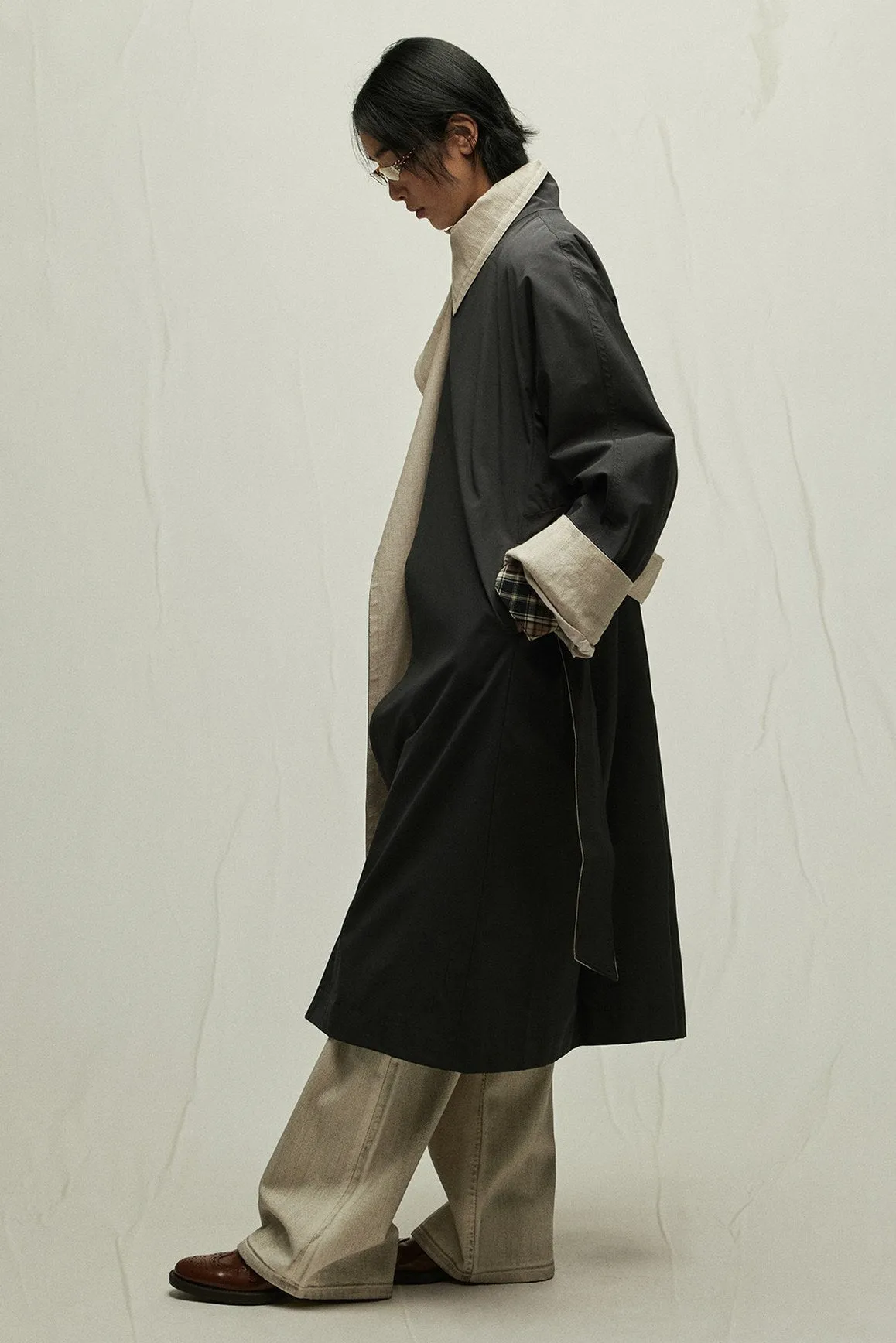 Wide carpel long-line trench coat | 2 color