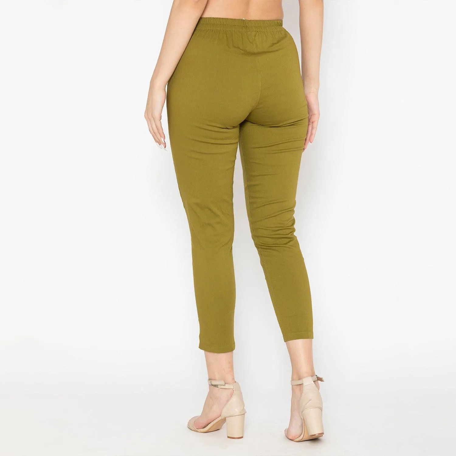 Women's Cotton Formal Trousers - Green